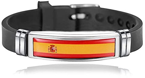 Silikon-Armband Spanien-Flagge, Für Damen Und Herren, Verstellbar, Patriotische Armbänder, Armreif, Feiertagsaktivität, Geschenke Für Fußballfans, Teenager, Mädchen, Jungen