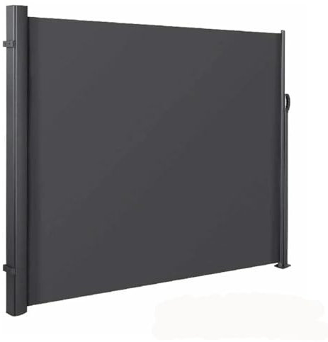 YXINAER Seitenmarkise Ausziehbar Einziehbare Seitenmarkise for den Außenbereich, for Terrasse, Pool, Terrasse, Sichtschutz, Trennzaun(3.5x1.8m Dark Grey)