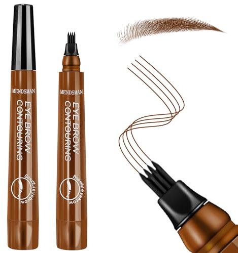 Eyebrow Pen Liquid Eyebrow Pencil - 3D Microblading Natural Eyebrow Pen Magical Precise Waterproof Brow Liquid Natural Eyebrow Contouring 4 Tip Pen Micro-fork Tip Brow Pencil (Light Brown-01)