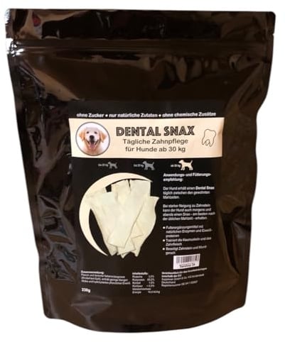 DENTAL SNAX - KAU-Strips - Kaustreifen für Hunde ab 30 kg Futtergänzungsmittel mit natürlichen Enzymen und Eiweiss-Proteinen für EIN gesundes Gebiss