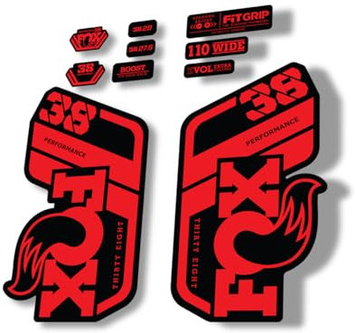 Autocollant de rechange pour fourche Fox 38 2021 Performance Series Rouge (mat)