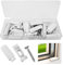 12 Stück Plissee Ersatzteile Set Klemmträger Zubehör, Spannschuhe für verspannte Plissees, für Klebeträger und Stick & Fix Front Klebeplatten - Weiß