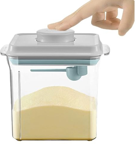 Distributeur de lait en poudre de 1700 ml, boîte de stockage de lait en poudre avec cuillère, RéCipient à Poudre Scellé, Rangement Portable Pour Lait En Poudre Pour Stocker Le Lait En Poudre, CéRéAles