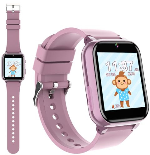 Winnes Kinder Smartwatch für Jungen Mädchen mit Kamera Smartwatch Spielzeug mit 26 Spielen, Schrittzähler, Video-Player, Musik, Alarm, Taschenrechner, Geschenke für Jungen und Mädchen(Rosa)