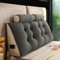 ZF YLYH Keilkissen Lang Rückenkissen für Bett: Bequemes Lesekissen Abnehmbar Sofa Lendenkissen Dreieckiges Hohen Rückenlehne Kissen mit Nackenstützkissen (Dark Gray, 200 * 50 * 20cm)