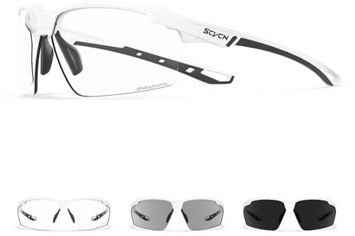 SCVCN Photochromatische Selbsttönend Fahrradbrille Sportsonnenbrille für Herren Damen UV400 Schutz MTB Radbrille Laufen Fahren Tennis Softball Angeln Baseball Triathlon 05