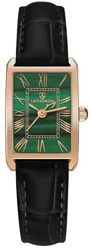 Timever Damen Armbanduhr Quarzuhr Analog, mit Lederarmband, 3 Zeiger, 32 mm Gehäusegröße, 3 ATM Wasserdicht,Römische Zahlen