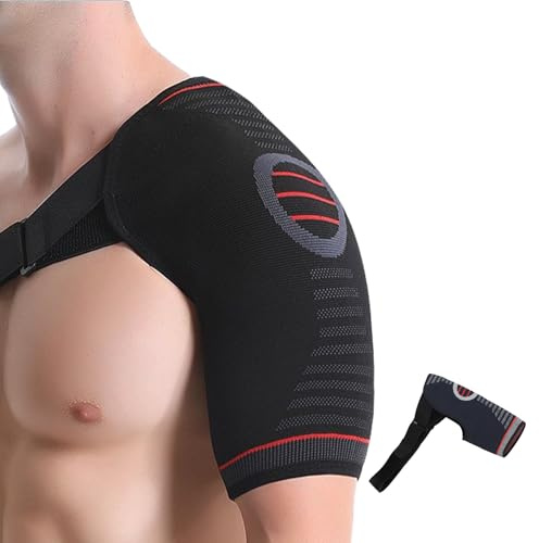Miiqxx Shoulder Support Brace for Men & Women,Adjustable Rotator Cuff Shoulder Support Brace,Shoulder Compression Sleeve for Torn Rotator Cuff Pain Relief,Sleep,Injury (L/XL)