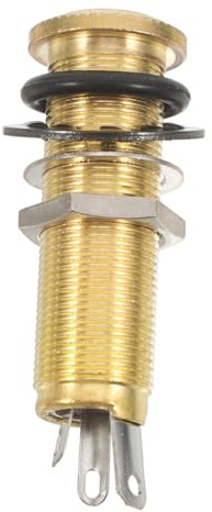 BESTonZON Threaded Cylinder Output Jack Socket for Guitar Bass Acoustic Electric Instruments Stereo Mono Mount with Strap Button Replacement Audio Connector