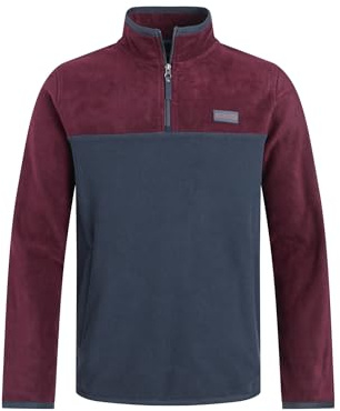 Weird Fish Tristan 1/4 Zip Colour Block Microfleece Aubergine Size L. (Jumper/Sweater/Fleece)