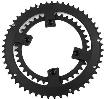 BlissfulAbode Plato doble para bicicleta de carretera 53-39T 110BCD AL7075-T651, diseño asimétrico para Shimano 105 R7000 R8000 R9100 10/11/12 velocidades