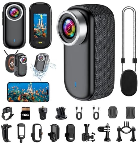 YCCNIU Action Kamera WiFi 4K, 16GB Wasserdicht Mini Action Helmkamera | 150° WiFi Sport Actionkamera mit 1,47-Zoll-Display, Magnetische Körperkamera, kleine Action-Kamera für Motorrad und Fahrrad