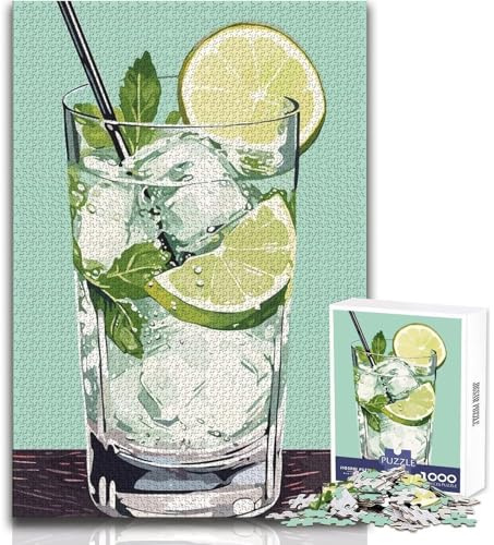 Gin Tonic Jigsaw Puzzles 1000 Pieces for Teenagers Cognitive Development Fun Game Special Thoughtful Celebration Present Size 38x52cm