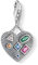 Thomas Sabo Damen Charm-Anhänger Herz farbige Steine 925 Sterling Silber 1806-318-7