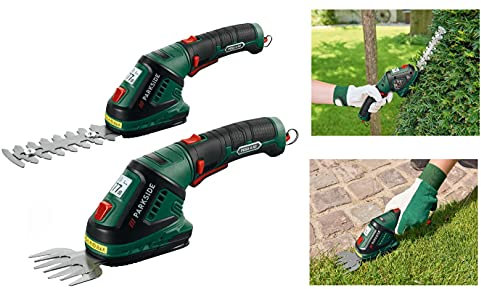 Parkside.® - Forbici per erba e arbusti a batteria PGSA 4 A2 2 in 1, Verde, nero, rosso, argento