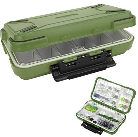 Fishing Tackle Box, Waterproof Fishing Tackle Accessory Organizer Bait Lure Hooks Storage Case Organizer Container(Green)