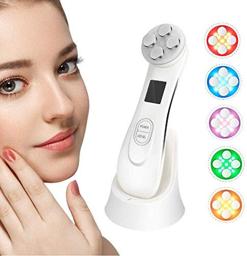ZLYJ Radiofrecuencia Facial y Corporal Aparato, Aparato Facial Radiofrecuencia, 5 Modos de Terapia de luz LED, Antiarrugas Anti-envejecimiento, Limpieza Profunda, Cuidado Facial
