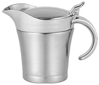 Verve Jelly Thermo Sauciere 450ml Edelstahl Thermosoße Topf Doppelwandige Isolierte Sauciere Topf Servierkanne Eimer für Saft Tomatensoße Küche Liefert