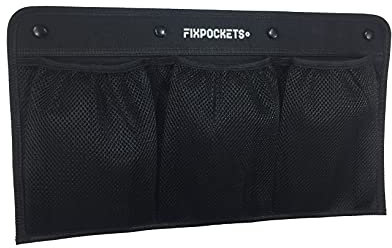 FixPockets - Rete portaoggetti a forma di tasca, per fissaggio senza foratura, per veicoli commerciali, camper, barche … (3 tasche – 45 x 25 cm)