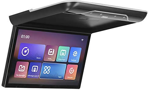 Auto-Dachmontage-Monitor, 19-Zoll-Flip-Display-Decken-TV-Hdmi-kompatibel mit Android 9.0-Fernbedienung(Schwarz)