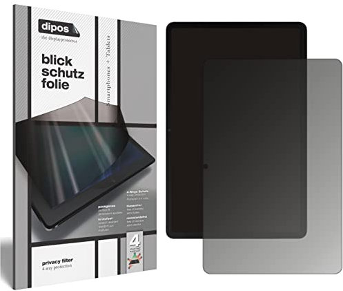 dipos I Blickschutzfolie kompatibel mit Samsung Galaxy Tab S8 Display-Schutzfolie matt mit 4-Wege Sichtschutz-Effekt
