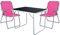 Mojawo Ensemble Table de Camping et 2 chaises Pliantes Rose