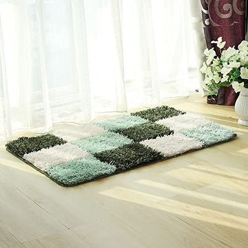LNXSESN Badezimmerteppich Olivgrünes Plaid Badematte Flauschig Mikrofaser Badvorleger rutschfest Duschvorleger Schnelltrocknend Badteppich Waschbar Badmatte Verdicken Badematten & Badteppiche 40x60cm