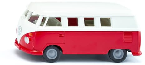 siku 2361, VW T1 Bus, Toy Car, 1:50, Metal/Plastic, Red/White, Opening Doors, Tow Hitch, Original Wheels