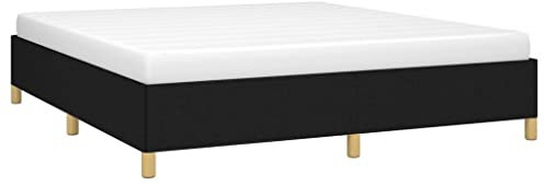 vidaXL Bettgestell, Polsterbett Bett für Schlafzimmer, Bettrahmen mit Lattenrost, Schlafzimmerbett Doppelbett, Schwarz 160x200cm Stoff