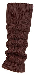 Elle Ladies 1 Pair Chunky Cable Knit Leg Warmers - Chocolate One Size