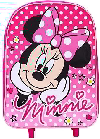 TDL Minnie Mouse Kinderkoffer mit Rollen - Kinder Reise Trolley und Handgepäck - Handgepäck Trolley - Reisekoffer - Langlebiger Kindertrolley - Reisegepäck und Handgepäck - Trolley Tasche