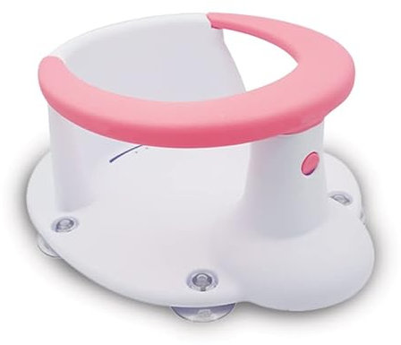 Virsus Seggiolino da Bagno per Bambini 4591, dimensioni 30,5x37,5x16,5 cm, Sedile per vasca da bagno e doccia, 5 Ventose Antiscivolo con Bracciolo e Schienale, per Bambini da 6 mesi in su (Rosa)
