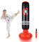 Dripex Boxsack Kinder, 160cm aufblasbare Punchingball freistehender Boxsack für Kickboxen, Karate, MMA, Boxen und Stressabbau (Schwarzrot-Drachen)