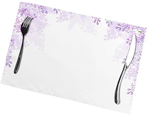 Framing Lilac Flowers In Blossom Placemats Set Of 6 Home Dining Gifts Non-Slip Table Mats Heat Resistant Table Placemats 45x30 Cm