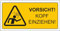Pubblimania KOPF EINZIEHEN! ACHTUNG Schild | Brandschutzschild 3 mm starkes Aluminium (KOPF EINZIEHEN! Cm 29x14,5)