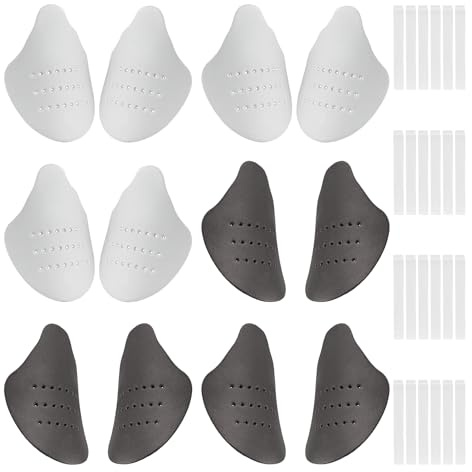 NyxSeat 6 par skoskydd mot rynkor och skrynklor, mjuka skotillbehör, sneakers stövlar tåskydd, Svart, vit, Einheitsgröße