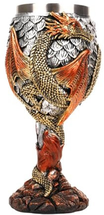 Lambo Gobelet De Dragon, Calice À Vin Médiéval en Acier Inoxydable, Verre Polyvalent Créatif avec Dragons