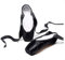 Xsclpomddy Ballett Spitzenschuhe Professionelle Ballettschläppchen Tanzschuhe mit Aufgenähten Bändern für Damen Mädchen,Black,38 EU