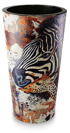 Septe Maison Deluxe Vaso da Arredamento Interno in Eco-Pelle - Vaso da Fiori Made in Italy Artigianale con Design Moderno e Unico Ø 33 cm x H 61 cm (Pelle sintetica, Africa)
