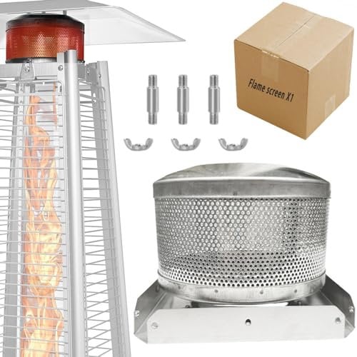 Terrassenheizstrahler Brenner Emitter Screen & Base 4-seitige Pyramide Terrassenstrahler Ersatzteile 304 Edelstahl, Brennnetz Heizteile für die meisten quadratischen Glasheizungen (Brennerschirm &