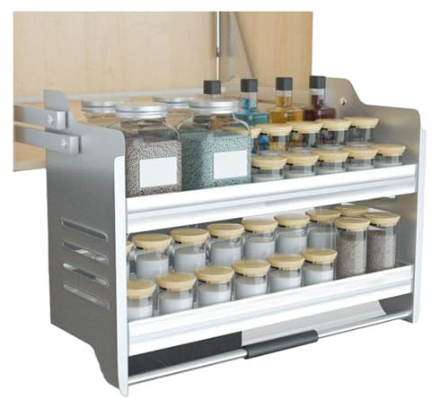 YCOVSFP 2-stufiges Pull-Down-Regalsystem for Schränke, Ausziehbares Küchenregal, Platzsparend, for Den Oberschrank Mit Hubfunktion for Küchengeräte(Cabinet 900mm)