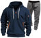 Generisch Weihnachtsanzug Herren 2-Teilig - Thermo Anzug Herren Fleece Hosenanzug Herren Winter Warmer Activewear Für Herren Jogging Herren Anzug Große Größen Sportanzug Herren Fleece