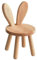 Yier Mei Massivholz-Ständerhocker, individuelle Hasenohren-Form, Rückenlehne, kleiner Kinderstuhl, runde Holz-Kindermöbel zum Essen, Lesen und Spielen (L, Holzfarbe)