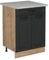 Vicco Küchenunterschrank R-Line, Schubladenschrank für die Küche, Anthrazit Landhaus, 60 cm AP Marmor
