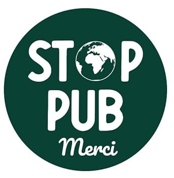 Plaque Stop Pub Gravée en Acrylique, Diamètre 45mm, Vert, pour Boîte aux Lettres