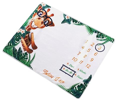 BESPORTBLE Flanell Babydecke mit Rahmenmarkierer Monatliche Decke für Neugeborene für Fotoshootings Personalisierbar
