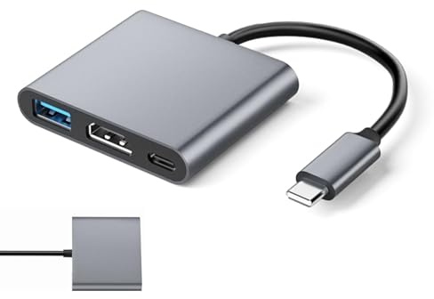 USB C to HDMI Adapter, Type C Hub Converter to 4K HDMI Output, 100W PD Fast Charging & USB 3.0 Port, USB-C Digital AV Multiport Adapter for MacBook Pro/Air, iPad Pro,Chromebook
