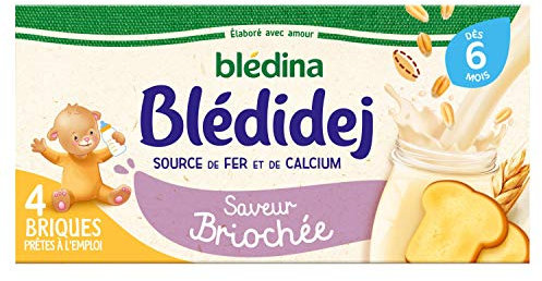 Blédina Blédidej Céréales Apport Lacté Saveur Briochée Dès 6 mois, 4 x 250ml