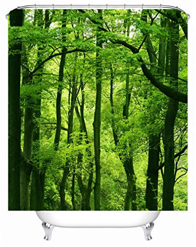 Xlabor Pflanzen Motiv Duschvorhang Wasserdicht Stoff Anti-Schimmel inkl. 12 Duschvorhangringe Waschbar Badewannevorhang 240x200cm Muster-E