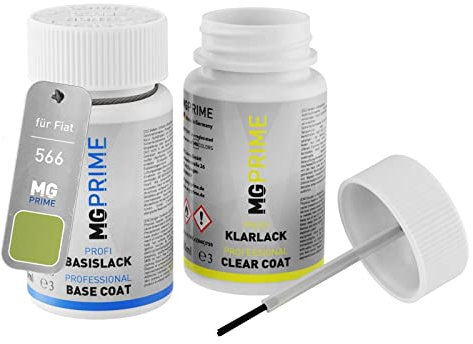 MG PRIME Peinture voiture kit de stylo retouche pour Fiat 566 Verde Adrenalina/Vert Adrenaline de base de vernis de 50ml par flacon